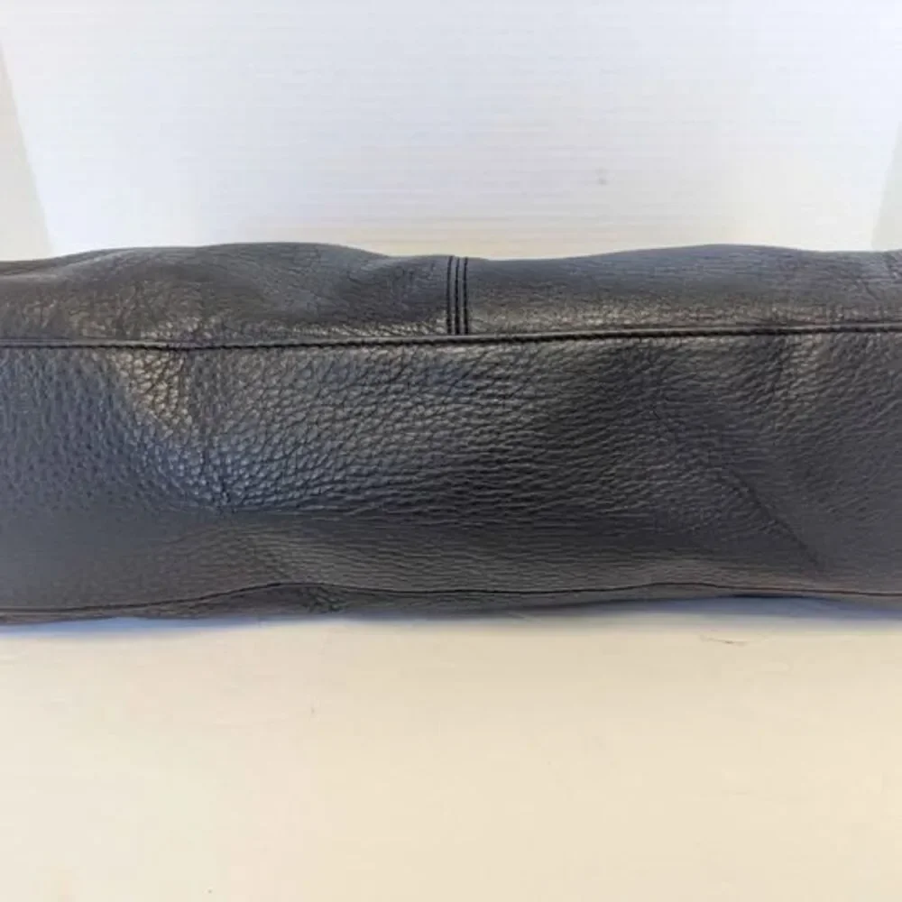 Vince Camuto Professional Black Leather Tina Satchel Handbag Purse Bag 14x10x5